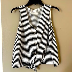 Stripped white and blue tank top